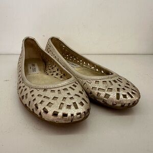 Jimmy Choo Metallic Gold Cut-Out Flats